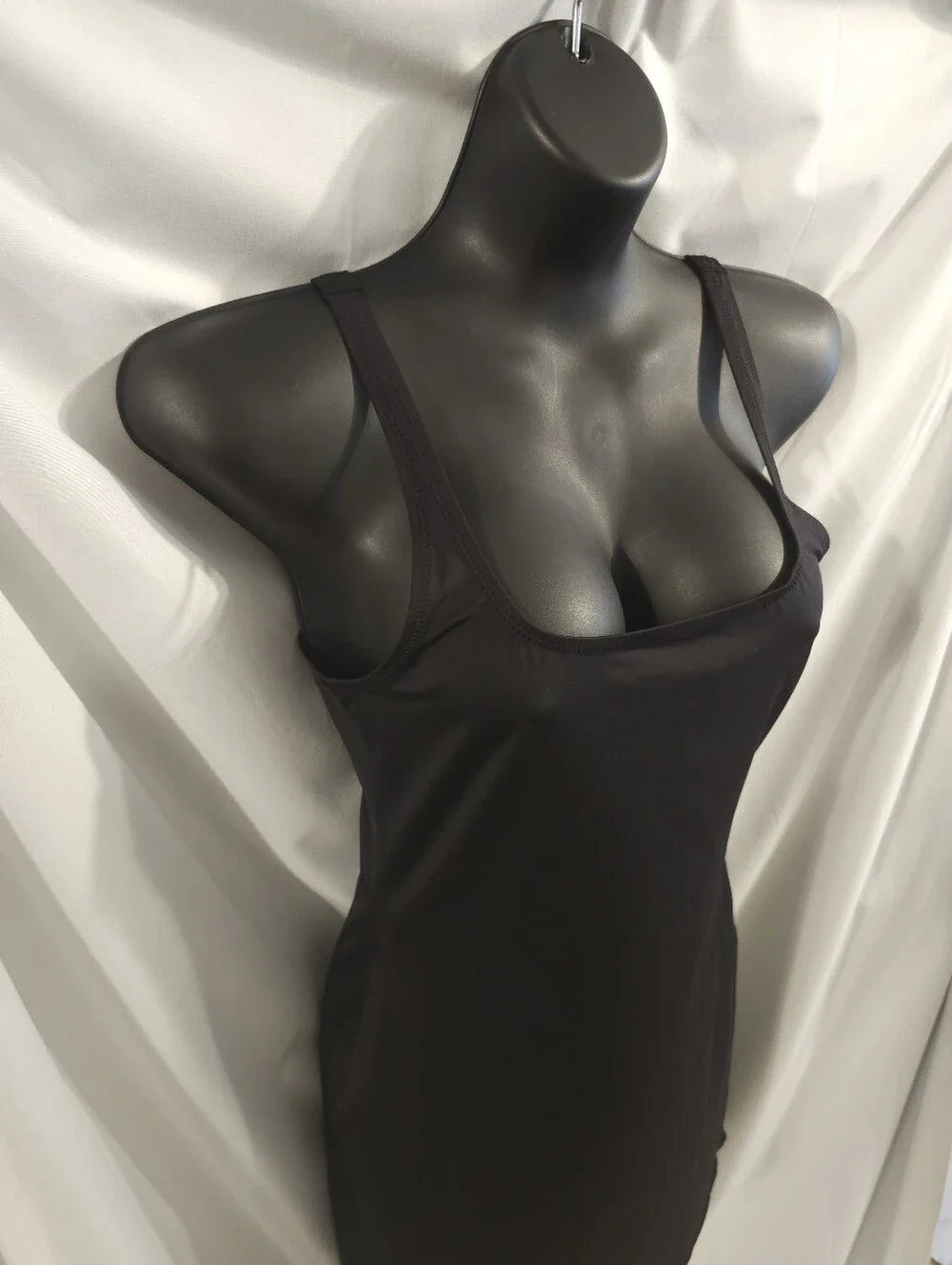 Skims Signature Swim Tank Cover Up Dress SW-DRS-0005 Onyx Size XL